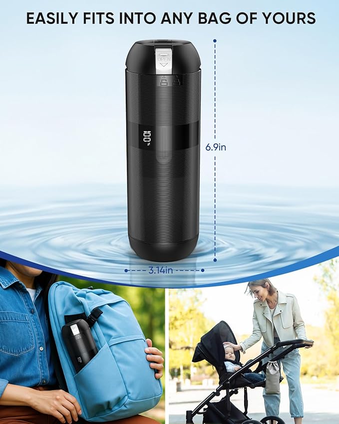 Portable Bidet for Travel - Electric Travel Bidet with 180° Adjustable Nozzle, 2 Spray Modes & IPX7 Waterproof | Rechargeable Personal Hygiene Solution for On-The-Go Adults