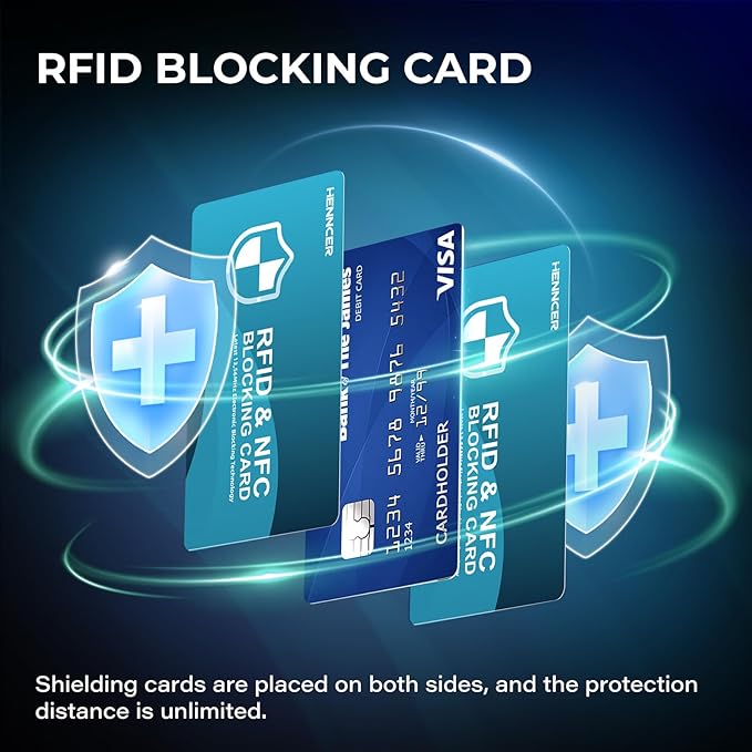 NEW RFID Blocking Card,24 Pack Fuss Protection for Entire Wallet Shield, Credit Card Protector NFC Bank Debit Blocker, Identity Theft Prevention for Passport Travel Security (24, Blue)
