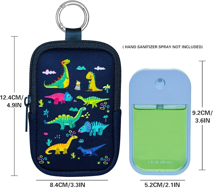 Neoprene Hand Sanitizer Holder Compatible with Touchland, Shockproof Protective Sleeve with Zipper & Snap Hook, Travel Case