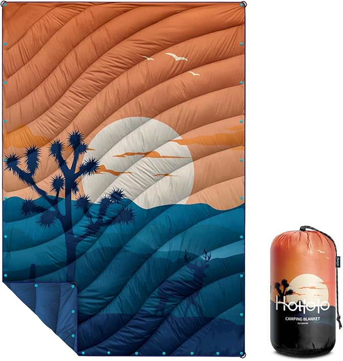 Camping Blanket,Puffy Blanket Lightweight Packable Camping Blanket Outdoor Blanket for Camping,Traveling, Stadium, Hiking, Picnics