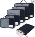 ECOHUB 6 Set Packing Cubes for Travel Durable Suitcase Organizer Bags Set with Personalized Tag Travel Essentials with Shoe Bag Traveling Accessories for Luggage Machine Washable, Navy Blue