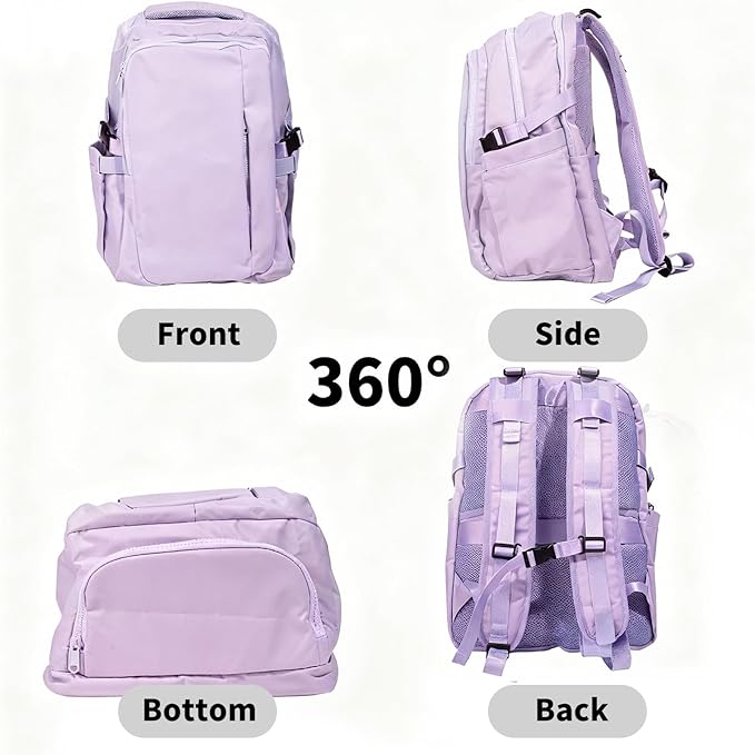 Travel Backpack for Women Men Carry on Backpack, Airline Approved Large Travel Bag Flight Approved Personal item, 15.6 Inch Laptop Backpack Casual Daypack for Weekender Business Hiking-PURPLE