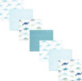 Hudson Baby Unisex Baby Cotton Flannel Receiving Blankets Bundle, Soft Teal Dino, One Size