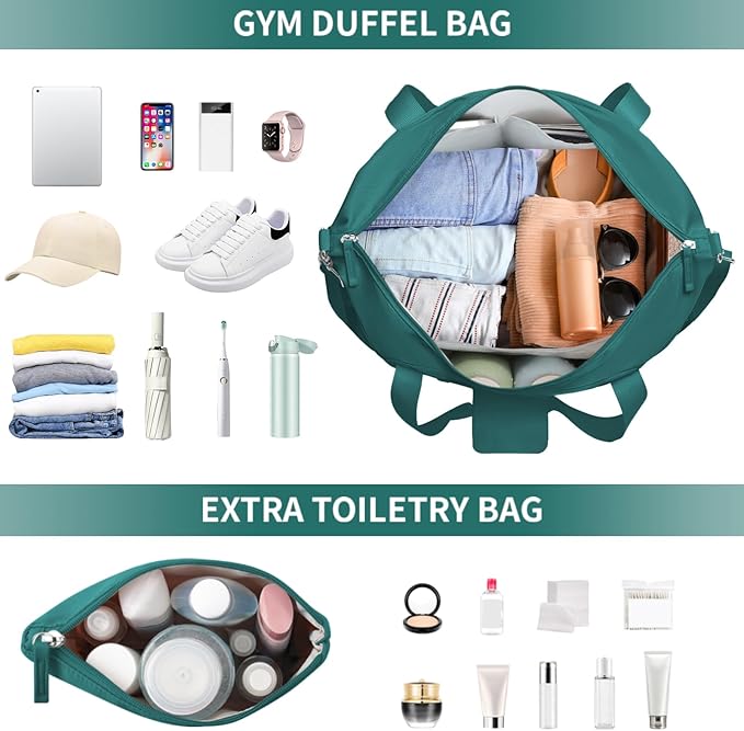 ETRONIK Gym Bag for Women, Personal Item Travel Bag with Shoes Compartment, Weekender Overnight Duffel Bag with Wet Pocket, Carry On Bag for Women, Travel, Gym, Weekend
