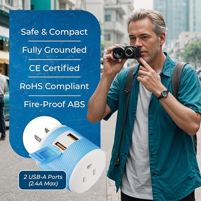 OREI Japan, Philippines Travel Plug Adapter- USA Inputs - Type A (U2U-6), Will work with Cell Phones, Camera, Laptop, Tablets, iPad, iPhone and More