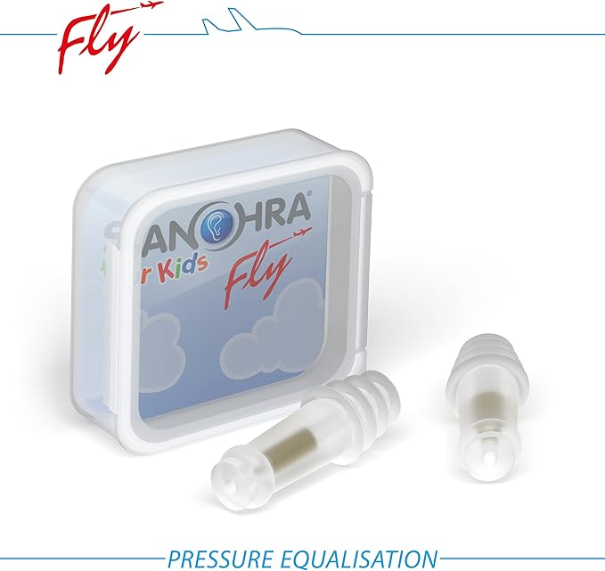 Ear Pain Relief Earplugs for Kids Flying – Reduce Ear Pressure on Airplanes During Takeoff & Landing – Comfortable Reusable Flight Ear Plugs for Children by SANOHRA
