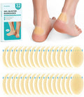 Promifun Waterproof Hydrocolloid Gel Blister Bandages - Pads for Heel, Foot, Toe & Feet - Gel Blister Cushions for Prevention & Recovery (32ct, Heel Pack)