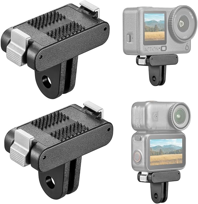 2 Pack Magnetic Quick Release Mount for DJI Action 6/Osmo Nano Accessories, Osmo Action6 Dual-Claws Adapter Base Bracket, Quick-Release Buckle Connector for Tripod, Action Camera Vlogging