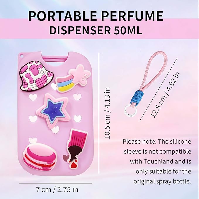 Refillable Hand Sanitizer Spray Bottle - 1oz / 50ml Leakproof Empty Spray Bottle with Silicone Case, Funnel & Clip,Portable Mini Travel Sanitizer Holder for Purse, Pocket, Gym Bag