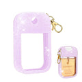 AIERSA Hand Sanitizer Spray Glitter Case Compatible with Touchland, Silicone Hand Sanitizer Case Holder with Keychain for Touch Land Mist 1FL. OZ(Glitter Sequin Purple)