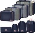 Packing Cubes for Travel - 8 Set Luggage Organizer Bags for Family, Mesh Breathable Packing Cubes for Suitcases Durable Travel Essentials Bags Set