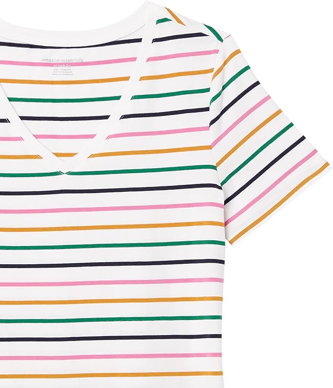 Amazon Essentials Women's Regular-Fit Short-Sleeve T-Shirt (Crewneck and V-Neck Options), Multipacks