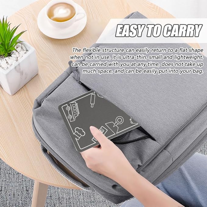 Airplane Phone Holder, Flexible Tablet Holder Plane Travel Essentials, Flex Flap Phone Stand for Flying Desk Treadmill Hotel Smartphone Mobile Devices (Grey)