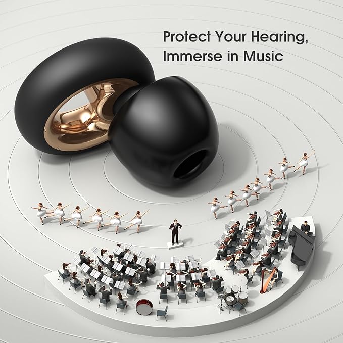 Ear Plugs for Sleeping, 45dB Silicone Ear Plugs for Noise Reduction, Reusable Sleeping Noise Cancelling Earplugs for Snoring, Concert & Shooting Ear Protection with 8 Eartips(Dark Black)