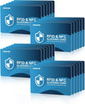 NEW RFID Blocking Card,24 Pack Fuss Protection for Entire Wallet Shield, Credit Card Protector NFC Bank Debit Blocker, Identity Theft Prevention for Passport Travel Security (24, Blue)