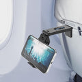 Beyond Cell Travel Accessories, Universal Seat Back Tray Table Hands Free Phone Clip Holder, Adjustable Pocket Size Airplane Travel Essentials Compatible with iPhone and Android Thin Blue Line Skull
