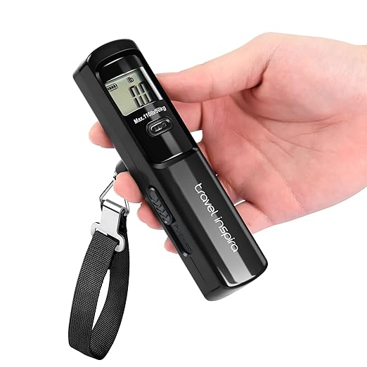 Battery-Free Luggage Scale, Suitcase Scale for Travel, 110 lbs/50 kg, Portable Handheld Weight Scale, No Batteries Needed