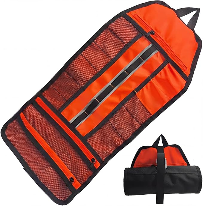 Travel Toiletry Bag for Men -Water-Resistant Compact Bathroom Roll Organizer, Water-resistant Shaving Bags for Toiletries Accessories, Door Room Essentials