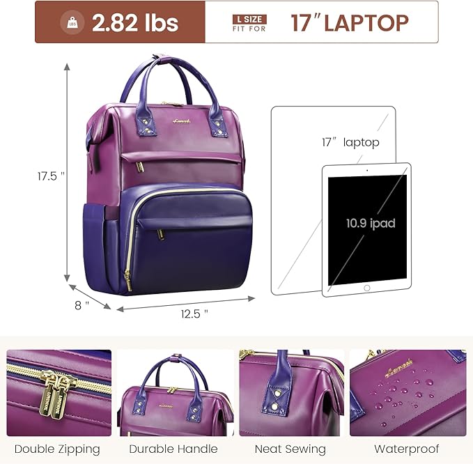 LOVEVOOK Leather Laptop Backpack