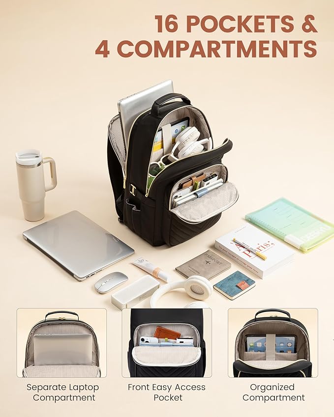 LOVEVOOK Laptop Backpack for Women with Giant Tumbler Holder 18.4 inch,Designer Travel Backpack Laptop Bag College Backpack,Quilted Work Nurse Teacher Backpack Purse Computer Bag Daypack,Royal Purple