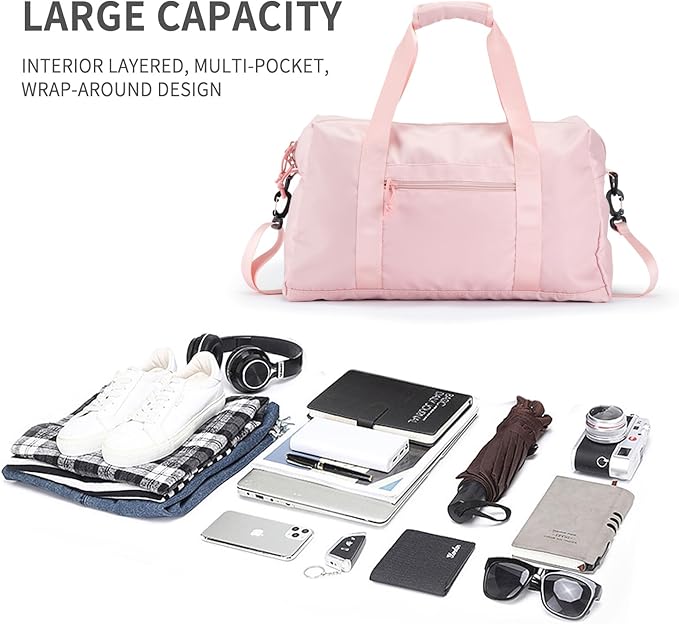 Travel Duffle Bag,Sport Gym Bag for Men And Women with Wet Pocket,Weekender Bag Carry On Tote Bags for Airplane