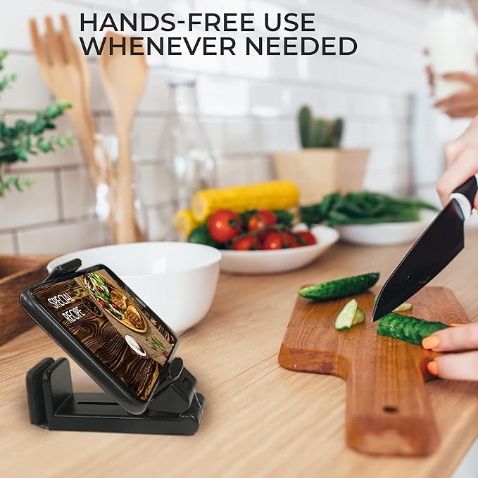 Travel Depot Foldable Phone Holder for Desk - Airplane Phone Holder Mount - Baby Plane Travel Essentials - Portable Cell Phone Holder - Phone Stand for Bed Kitchen - Compatible with iPhone Android