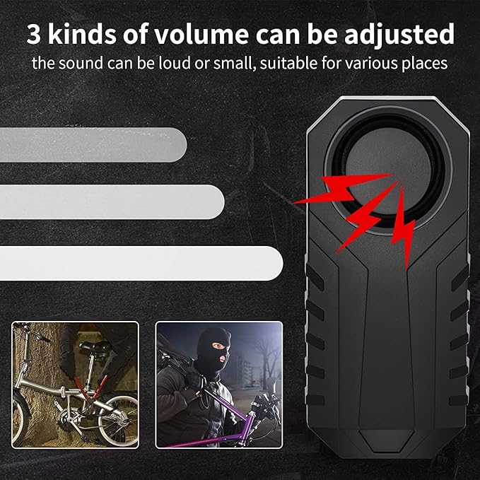 113dB Bike Alarm, Wireless Vibration Motion Sensor Waterproof Motorcycle Alarm with Remote, Anti-Theft Vibration Bicycle Alarm Waterproof Vehicle Security Alarm System, 2 Pack