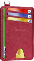 EcoVision Slim Minimalist Front Pocket Wallet, RFID Blocking Credit Card Holder Wallet with Detachable D-Shackle for Men Women