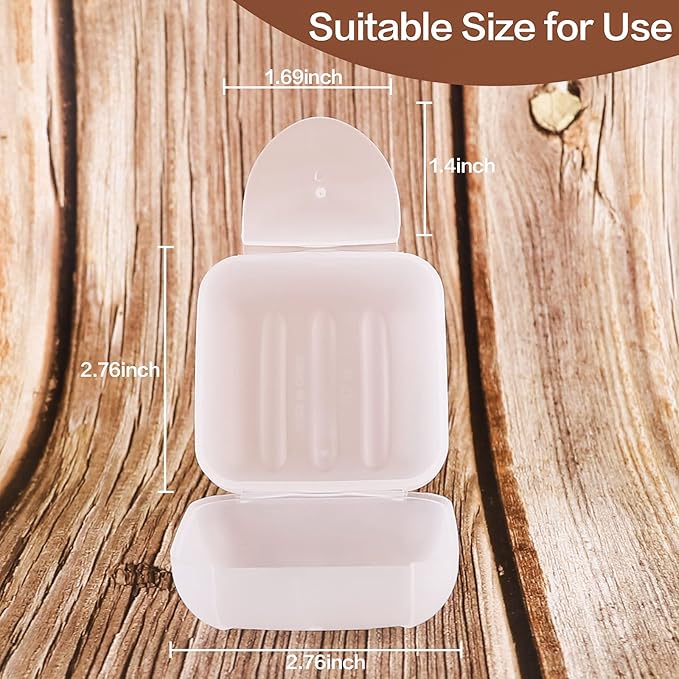2 Pcs Small Size Plastic Soap Case Holder Container Box Home Outdoor Hiking Camping Travel,2.75 * 2.75 * 1.65 inch Clear
