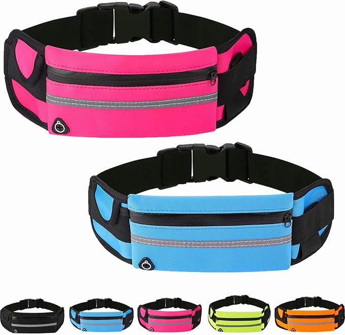 Anti-theft Invisible Waist Bag, Anti-Theft Money Belt Multifunctional Outdoor Sports Waist Bag, for Outdoor Running (Blue+Rose Red)
