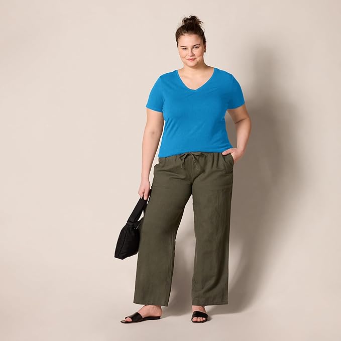 Amazon Essentials Women's Regular-Fit Short-Sleeve T-Shirt (Crewneck and V-Neck Options), Multipacks