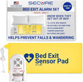 Secure Safety Solutions Bed Alarm for Elderly Adults - 12x30 Sensor Pad, 120db Monitor - Fall Prevention for Dementia Patients, Seniors - Weight Sensing Pad Alerts Caregiver When They Get Up