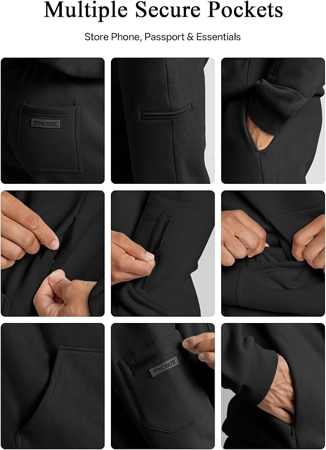Travel Hoodie – Built-In Eye Mask, Multiple Pockets, Unisex Pullover Sweatshirt for Airplane, Sleep & Lounge