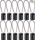 SEPOX® Versatile 12-Piece Resettable 4-Digit Combination Travel Lock Luggage Set – Own Password Set-Up, Extra Long Anti-Cut Vinyl Steel Cable, Ideal for Suitcase, Backpacks, Gym Lockers - Black