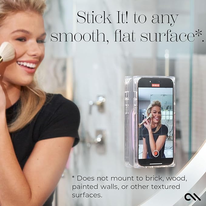 Case-Mate Adhesive Suction Cup Phone Mount - Sticky Phone Grip with Strong 3M Adhesive - Anti-Slip Phone Holder - Content Creator Essentials - Compatible with iPhone, Android Phones & Cases - Stardust