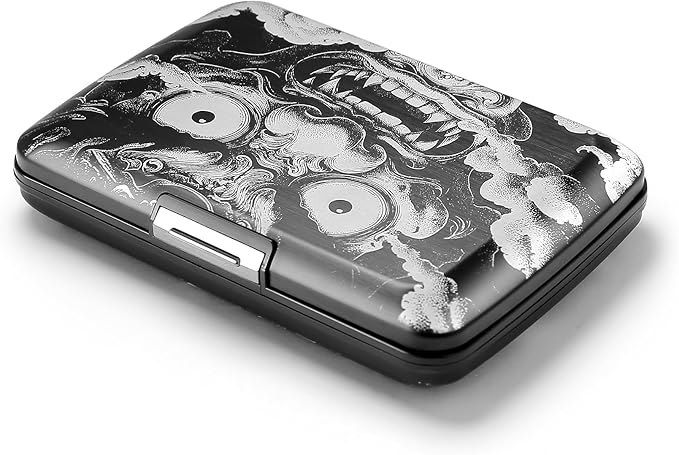 ÖGON -DESIGNS- Aluminum card holder with metal lock, RFID protection against fraud and demagnetization, compact wallet, Smart Case OSLO model