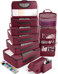 Veken 10 Set Packing Cubes for Travel Essentials, Suitcase Organizer Bags in 4 Sizes, Carry-On Luggage Accessories with Large Laundry Bag & Passport Holder, Must-Have for Airplane, Road Trip & Camping