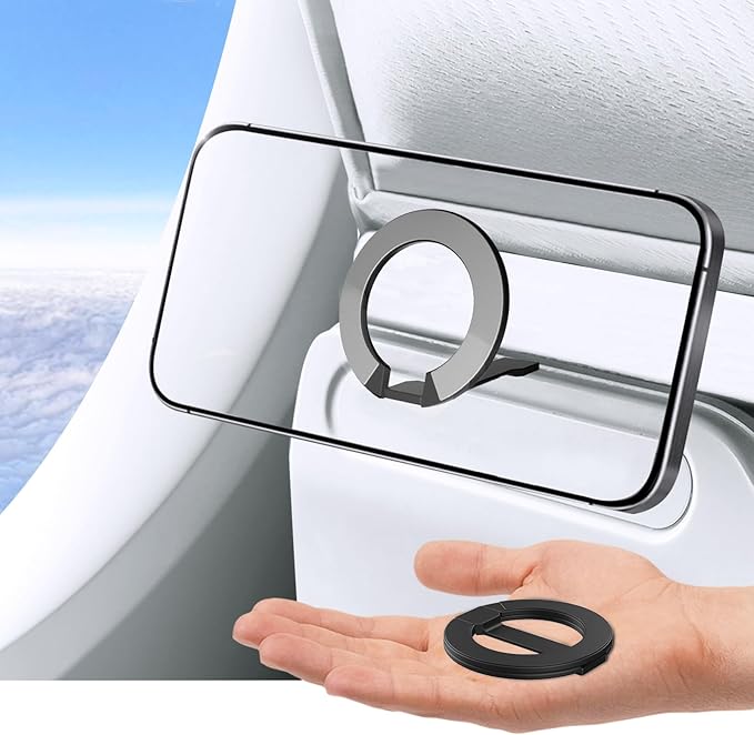 MCCHJoy Mini Universal in Flight Airplane Phone Holder, 360°Rotation Foldable Phone Mount Travel Essentials Accessories,Handsfree Phone Stand for Airplane Travel/Home/Office