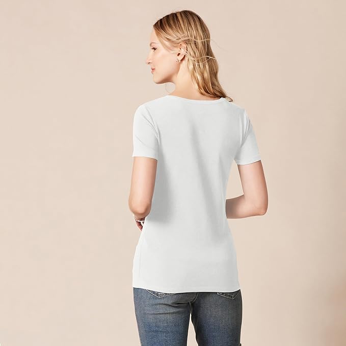 Amazon Essentials Women's Regular-Fit Short-Sleeve T-Shirt (Crewneck and V-Neck Options), Multipacks