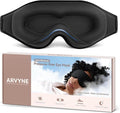 Sleep Mask for Side Sleepers, 3D Deep Contoured Blackout Eye Mask for Sleeping, Zero Pressure Lash-Friendly, Adjustable Light Blocking Travel Mask for Men & Women, Black