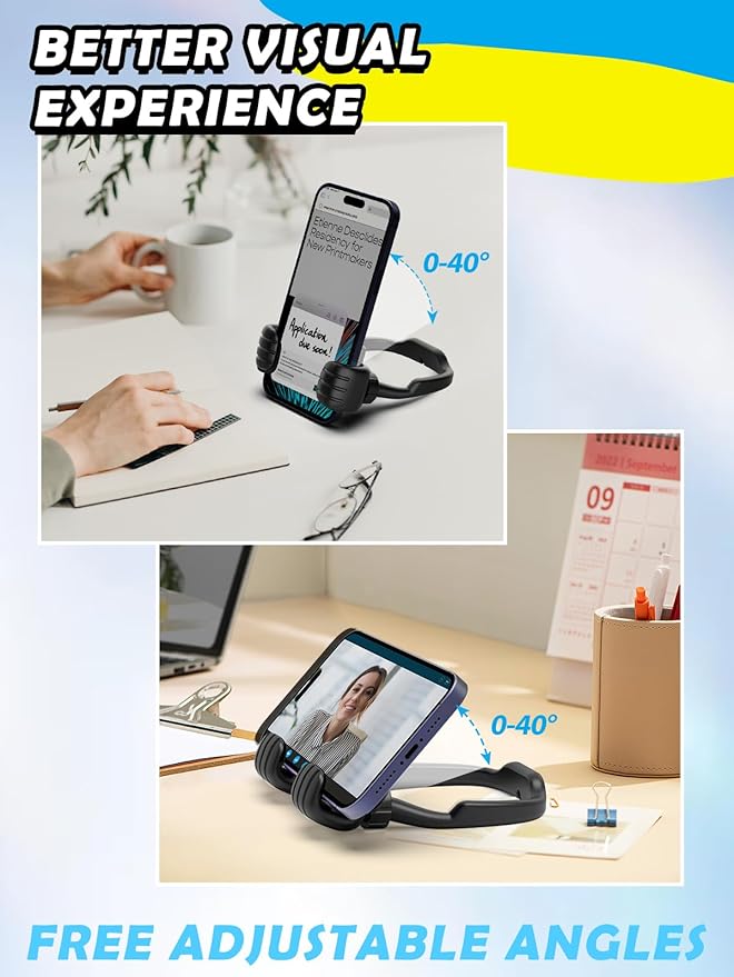 Easter Gifts for Teen Boys Girls Adults Cell Phone Stand Patented 2 Pack Thumbs Up Lazy Phone Stand for iPhone Easter basket stuffers Cell phone Holder for Desk Birthday Gifts for Kids Men Women