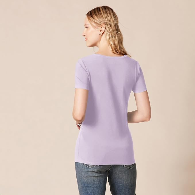 Amazon Essentials Women's Regular-Fit Short-Sleeve T-Shirt (Crewneck and V-Neck Options), Multipacks