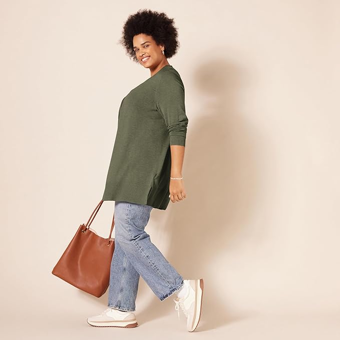 Amazon Essentials Women's Lightweight Long Sleeve Open-Front Cardigan Sweater (Available in Plus Size)
