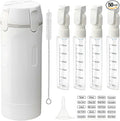 4 in 1 Travel Dispenser Bottles Refillable,Travel Shampoo and Conditioner Bottles，No Spill Space Saving Compact,for Vacation Business Trip(White