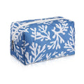 Hillban Ocean Quilted Cosmetic Bag Ocean Themed Gift Starfish Coral Seashell Essential Makeup Bag for Women Summer Travel Vacation Survival Kit Mother's Day Bulk Gift 8.7 x 4.3 x 4.3 in(Seaweed)