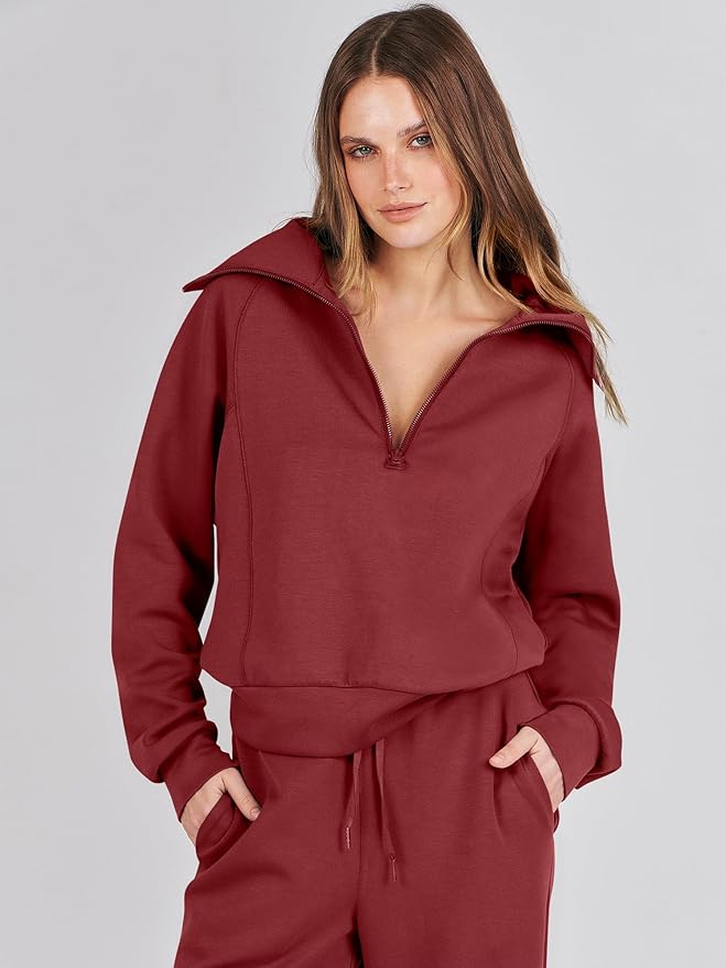 ANRABESS Women 2 Piece Outfits 2025 Fall Fashion Airport Wide Leg Pants Lounge Set Leisure Travel Vacation Clothes Sweatsuits
