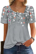 WIHOLL Womens Summer Tops Short Sleeve Shirts Square Neck Spring Outfits 2026 Fashion Clothing Blouses