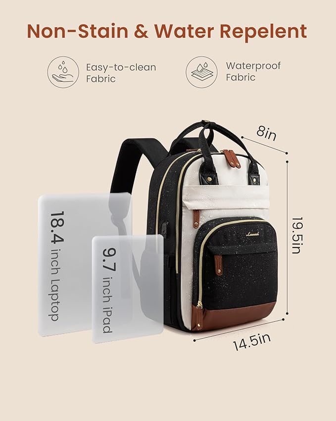 LOVEVOOK Backpack for Women,Laptop Backpack Women,Fits 18 Inch Laptop Computer Bag,Teacher College Backpack Purse,Fashion Waterproof Travel Work Anti-theft Backpack for Traveling on Airplane Daypack