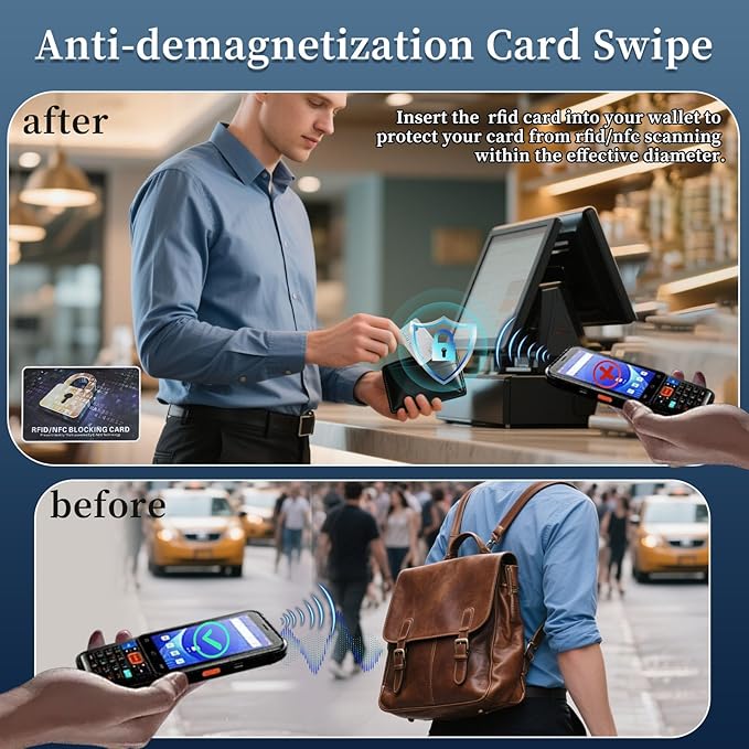 RFID Blocking Card, Contactless Bank Debit Credit Card Passport Protector, One Blocked Card Protects Entire Wallet Purse, ID/IC ATM Card Blocking for Wallet Protection(10 Pack)
