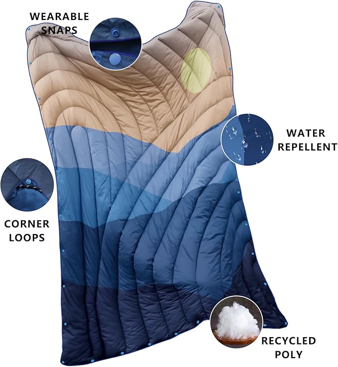 Camping Blanket,Lightweight Puffy Printed Camping Blanket Packable Outdoor Blanket for Camping,Traveling, Stadium, Hiking, Picnics
